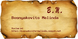 Bosnyakovits Melinda névjegykártya